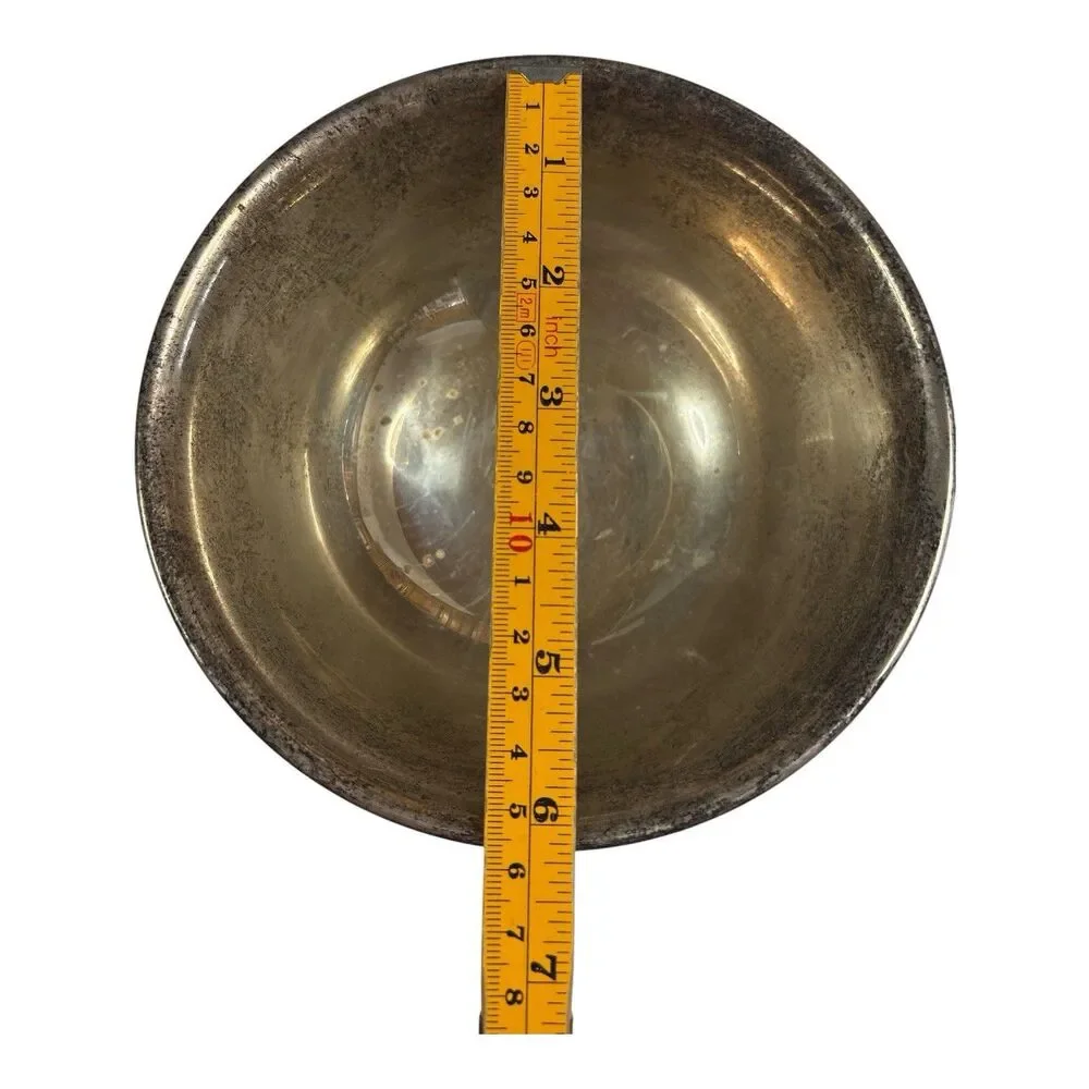Vintage Silver Plate Footed Serving Bowl Pedestal Centerpiece 6.25” Dining Decor